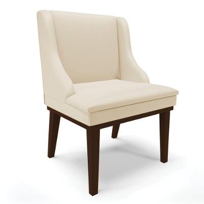 Cadeira De Jantar Liz Corino Base Fixa Madeira Tabaco Bege
