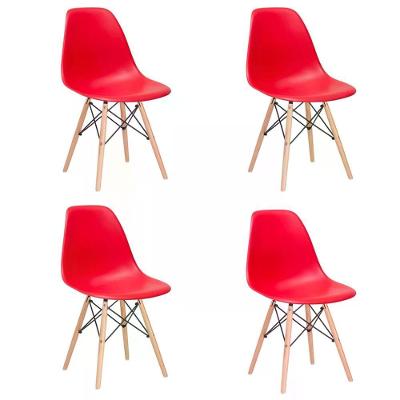 Kit 04 Cadeira Charles Eames Eiffel - Vermelho Vermelho