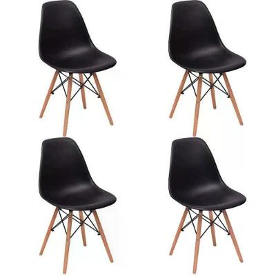 Kit 04 Cadeira Charles Eames Eiffel - Preto Preto
