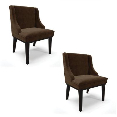 Kit 02 Cadeiras De Jantar Base Madeira Preto Marrom