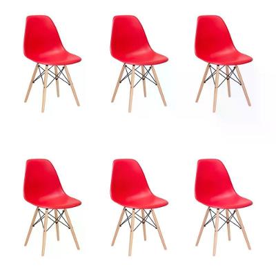 Kit 06 Cadeira Charles Eames Eiffel - Vermelho Vermelho