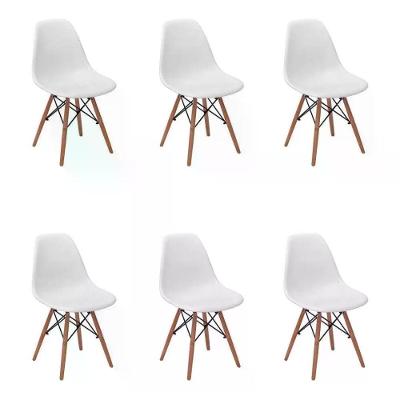 Kit 06 Cadeira Charles Eames Eiffel - Branco Branco