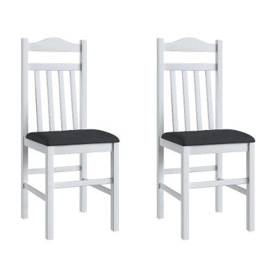 Conjunto 2 Cadeiras De Madeira 500 Branco Com Preto