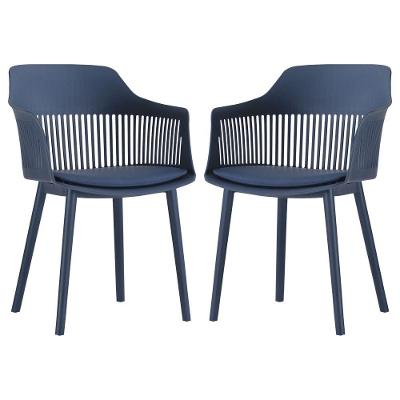 Kit 2 Cadeiras para Sala de Estar Sócrates Azul Marinho