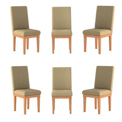 Kit 6 Cadeiras Estofadas Para Mesa De Jantar capuccino