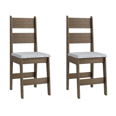 Conjunto 2 Cadeiras Mdf Milano Ameixa Negra Branco