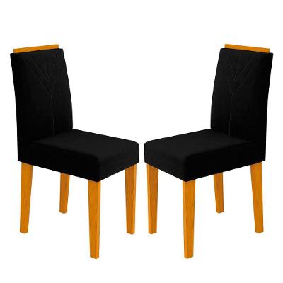 2 Cadeiras Sala De Jantar Amanda Ype Preto Vl07