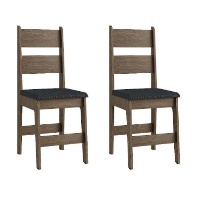 Conjunto 2 Cadeiras Mdf Milano Ameixa Negra Preto