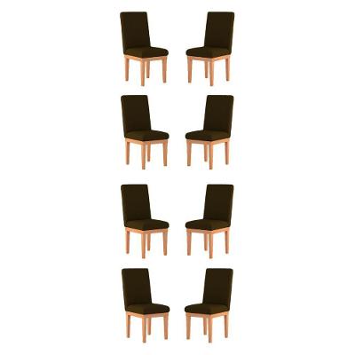 Kit 8 Cadeiras De Jantar Estofadas marrom