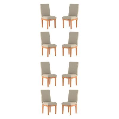 Kit 8 Cadeiras Estofadas Para Sala De Jantar bege