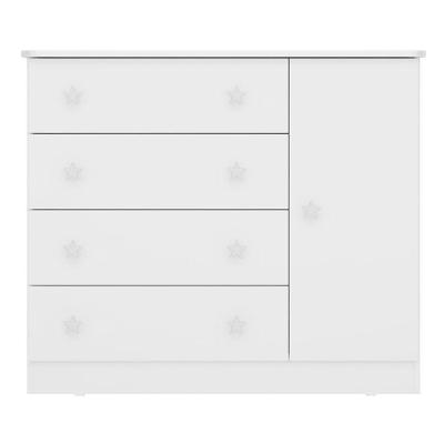 Cômoda Infantil Doce Sonho 1 Porta 4 Gavetas Branco - Qmovi