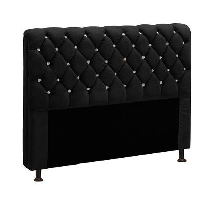 Cabeceira Fernanda 1,40 Para Cama Box Casal - Veludo Preto