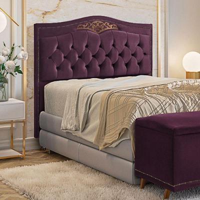 Cabeceira Holanda 0,90 Para Cama Box Solteiro - Veludo Roxo
