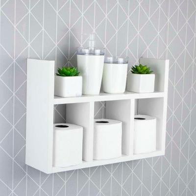 Prateleira Porta Papel Organizador Para Banheiro Branco 40cm