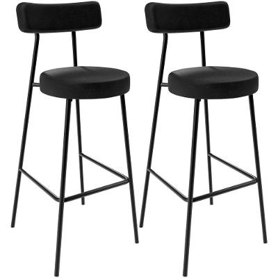 Kit 02 Banquetas Altas Estrutura Em Aço Milão F01 Preto
