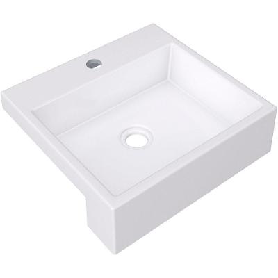Cuba De Semi Encaixe Quadrada Para Banheiro Xq395 Branco