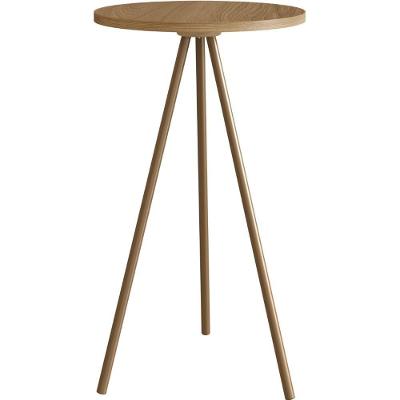 Mesa Lateral Redonda Artesano 58,5 Cm (altura) Em Mdp Hanover Estrutura Metálica Em Aço Dourado