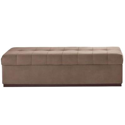 Baú Recamier Gomado Herval Mh-3724 140 Cm (largura) Madeira Eucalipto Estofado Marrom Base Imbuia