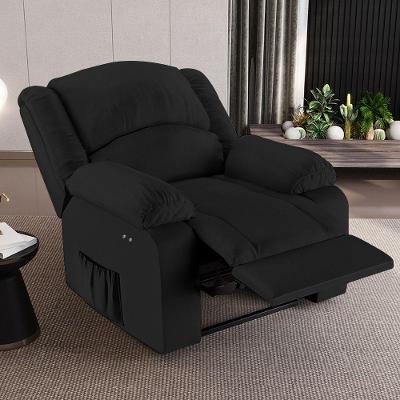 Poltrona Do Papai Reclinável Sala De Cinema Madrid Power Touch Massagem Usb Pu Preto G23