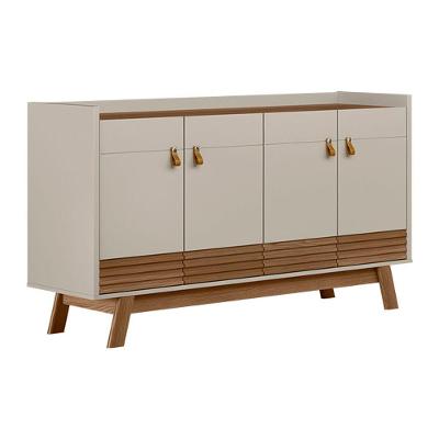 Buffet Aparador Dara 4 Portas Freijó E Off White 88x160 Cm L04 - D'rossi
