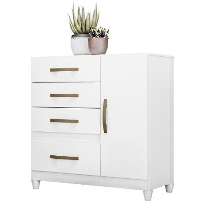 Comoda Sapateira Com Pes 4 Gav 7070 Branco Flex Moval Branco Flex