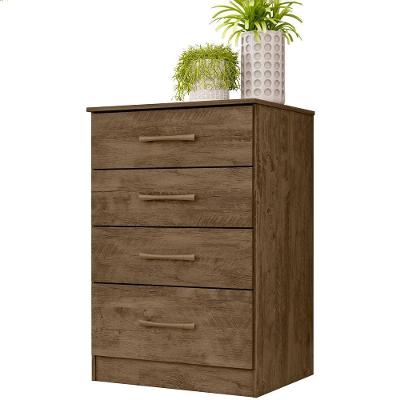 Comoda 4 Gavetas Ms9133 Castanho Wood Moval Castanho Wood