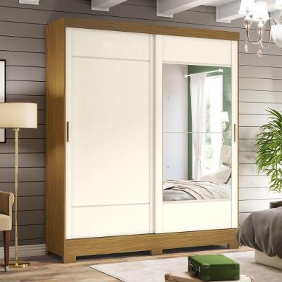 Guarda Roupa Casal 02 Portas Deslizantes 02 Gavetas Istambul Briz Nature Off White