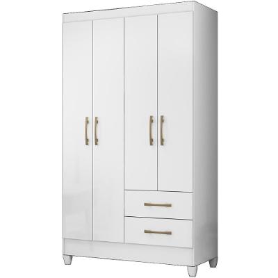 Guarda Roupa Solteiro 4 Portas 9524 Branco Moval Branco