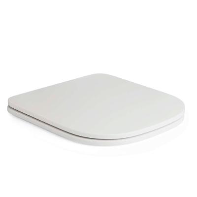Assento Sanitário Poliéster Antibacteriano Quadra Branco Para Vaso Deca Com Ferragem Dourada