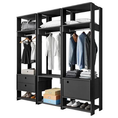 Módulo Guarda Roupa Casal 1 Porta 2 Gavetas Preto Velluto