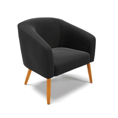 Poltrona Stella Suede Pés Palito Castanho - D'rossi Cor Preto