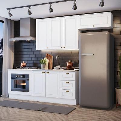 Cozinha Compacta 4 Peças C/ Aéreo Geladeira Branco