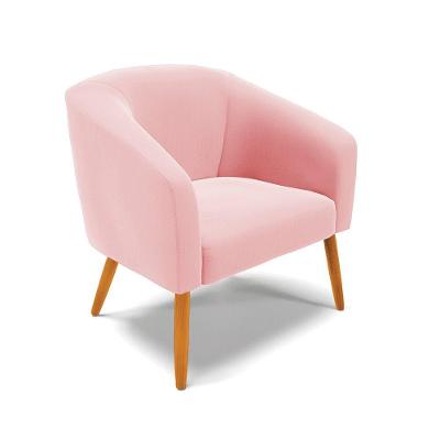 Poltrona Stella Suede Pés Palito Castanho - D'rossi Cor Rosa Bebê