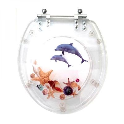 Tampa de Vaso Acrilico Decorada Golfinho Estrela do Mar