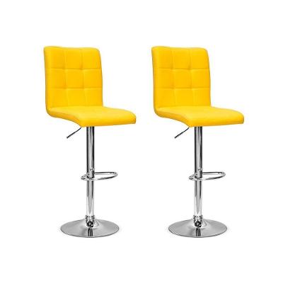 Conjunto 2 Banquetas Dublin Material Ecológico Amarelo