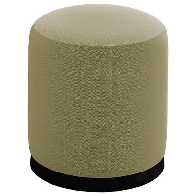 Puff Puf Para Sala Base Metal Preto Saien Linho Sl 75 Peer Sl 75