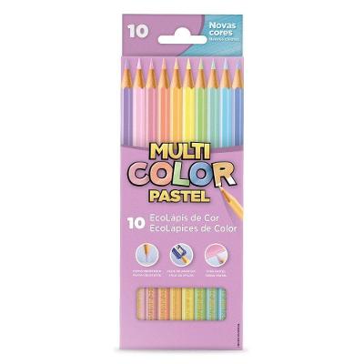 Lápis De Cor 10 Cores Pastel Multicolor Ref 11.1000np