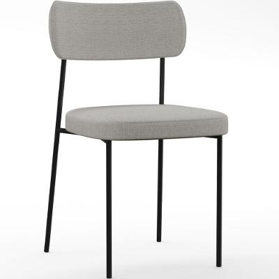 Cadeira Estofada De Jantar Melina F01 Linho Cinza