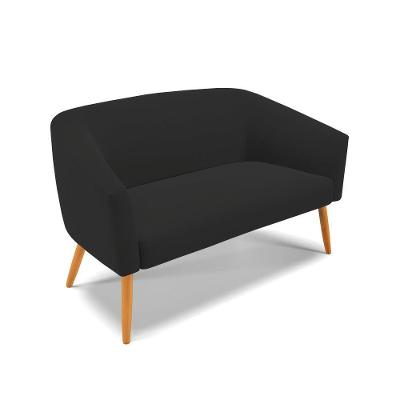 Namoradeira Veludo Pés Palito Castanho Cor Preto