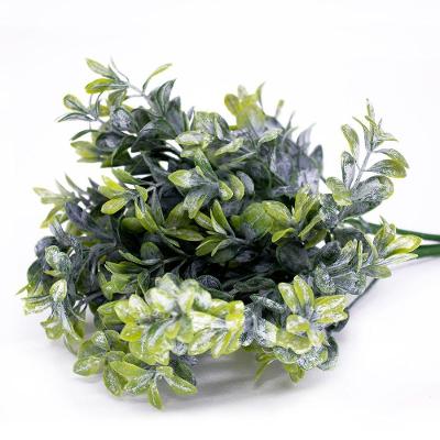 Folhagem Buxo Verde Orvalho Com Powder Plástico 13x33 Cm - D'rossi