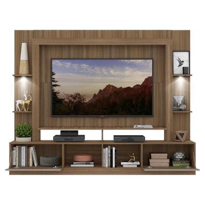 Estante Com Leds E Suporte Para Tv Até 65´´ Berlim Fg3384 Madeirada/lacca Fumê