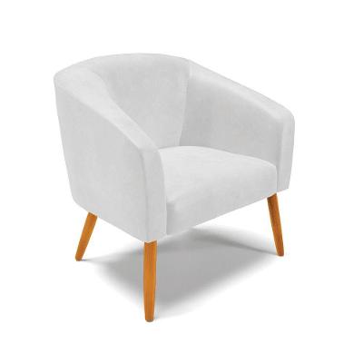 Poltrona Corano Pés Palito Castanho Branco