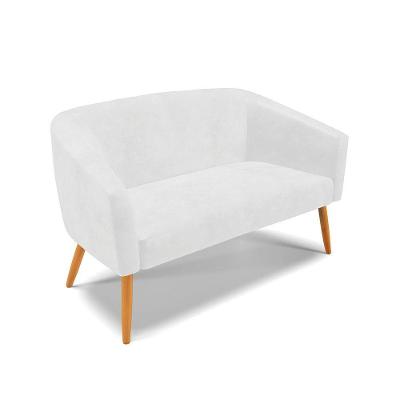 Namoradeira 02 Lugares Stella Corano Pés Palito Castanho - D'rossi Cor Branco
