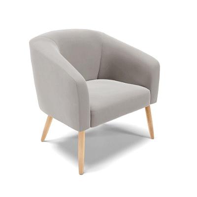 Poltrona Stella Veludo Pés Palito Natural - D'rossi Cor Cinza