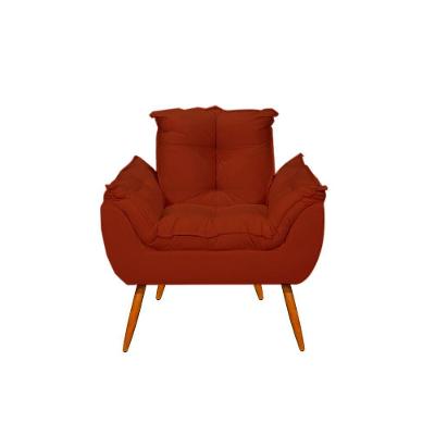 Poltrona Decorativa Opala Pés Palito - Sala, Recepção Terracota