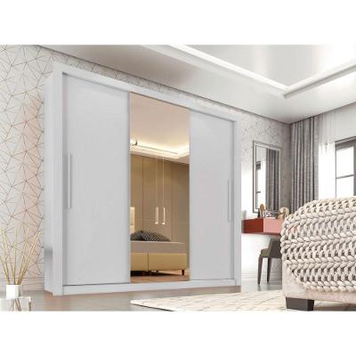 Roupeiro Panamá Em Mdp 3 Portas Com Espelho Central Sallêto Branco