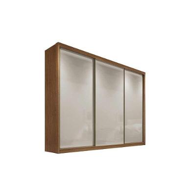 Guarda Roupa Casal 3 Portas de Correr e 4 Gavetas Diamond Plus Freijo Cumaru c/ Fendi - Novo Horizonte