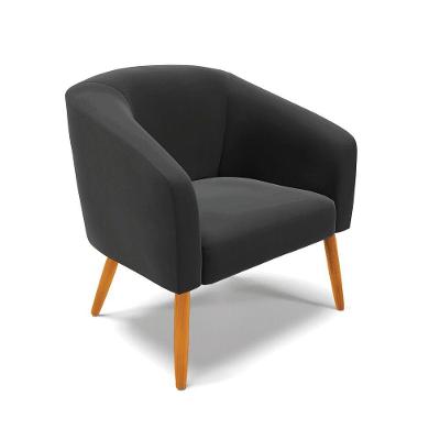 Poltrona Stella Veludo Pés Palito Castanho - D'rossi Cor Preto