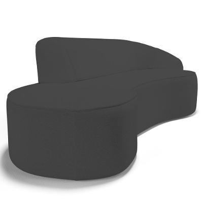 Sofá Living 3 Lugares 260cm Braço Direito Mozart D06 Sintético Cinza - Mpozenato