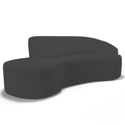 Sofá Living 2 Lugares 180cm Braço Direito Mozart D06 Sintético Cinza - Mpozenato